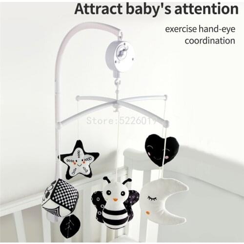 Cartoon Baby Crib Rattles Music Educational Toys Bed Bell Carousel for Cots Infant Baby 0-12 Months for Newborns Music Box Toys