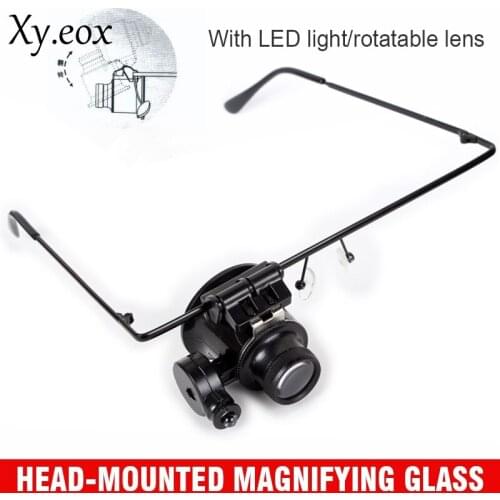 New 20X Single Eye Magnifying Magnifier Glasses Jeweler Watch Repair w/ LED Light