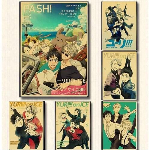 NYURI!!! on ICE Retro Posters Japanese Anime Wall Stickers Kraft Paper Prints Clear Image Home Decoration
