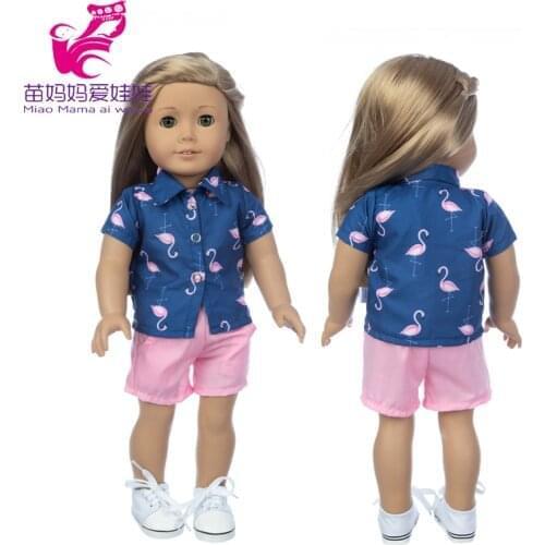18 Inch Girls Doll Clothes Blouse Shirt Pants 17" Baby Dolls Summer Outfits Kids Birthday Gifts