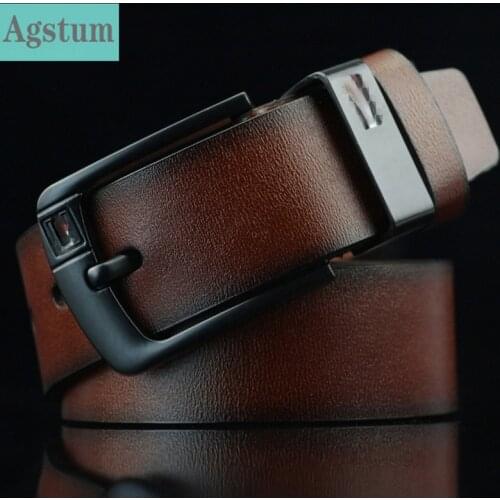 Men belt male high quality leather belt men male genuine leather strap luxury pin buckle