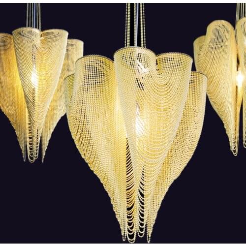 Luxury post-modern creative tassel chain living room chandelier light in the bedroom dining room lamp model room lamp lighting