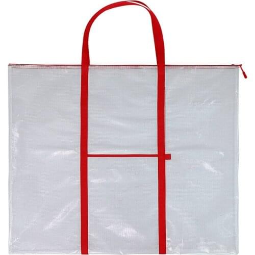 PVC Mesh Storage Bag, Exhibition Board Storage Bag, Painting Work Bag, Poster Storage Bag, with Zipper and Handle