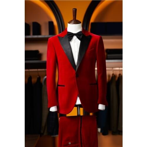 High Quality One Button Groomsmen Peak Lapel Groom Tuxedos Men Suits Wedding/Prom Best Man Blazer ( Jacket+Pants+Tie) A91