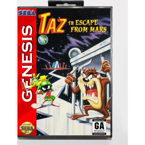 Taz in Escape from Mars with Retail Box 16bit MD Game Card For Sega Mega Drive/ Genesis