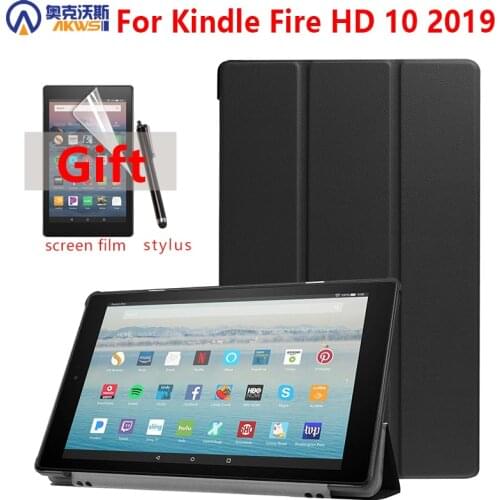 Slim Case for Kindle Fire HD 10 2019, Magnetic Cover for All- new Kindle Fire HD10, Folding PU Leather Auto Sleep Funda Capa