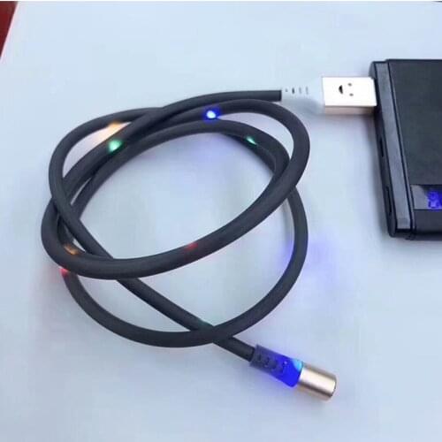 TwinklingFast Charging LED Flowing Light Luminous Magnetic USB Cable for iPhone Huawei Samsung USB Type C Cable & Micro USB Phon