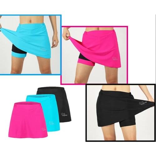 Women 2-in-1 Cycling Skirt Shorts Biker Shorts Women Tight Fashion Female MTB Running Gym with 3D Gel Padded Reflective