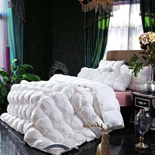 1pcs top quality white goose down quilt luxury quilting duvet winter comforter solid color twin/queen/king size blanket #s