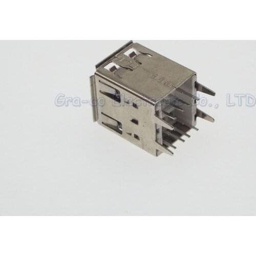 10pcs Double-deck USB Female Socket 8P 180 degree A Type Vertical DIP