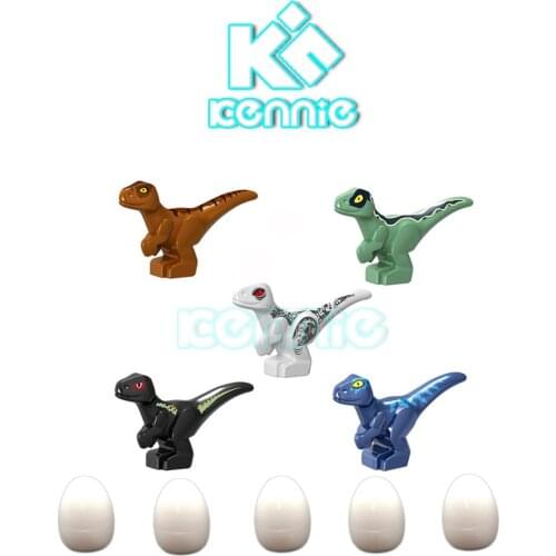 10pcs/lot Kennie DIY MOC Jurassic World Dinosaur bulding blocks Compatible with NO.24946 Egg No. 1 mini Dinosaur baby eggs