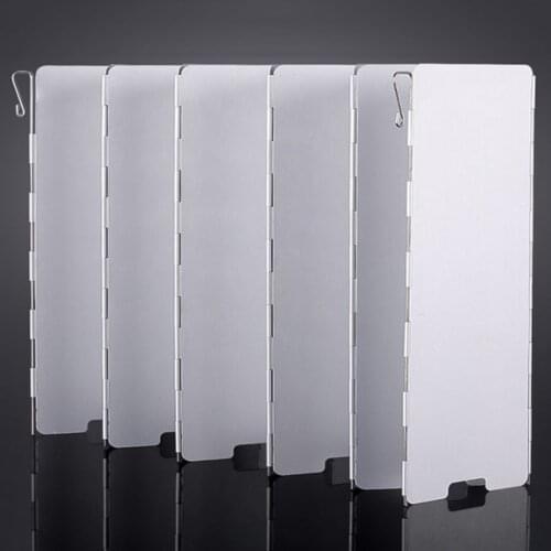 10 Pieces Folding BBQ Stove Wind Screen Burner Windshield Outdoor Accessory