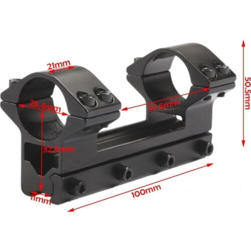 25.4mm Double Scope Rings Higher Profile Dovetail 11mm Rail Gun Rifle Hunting Accessories Caza
