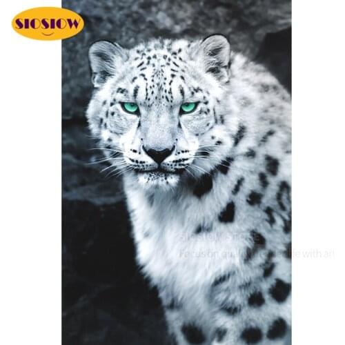 Full Drill Square 5D Diy Diamond Painting Snow Leopard Pictures Daimond Embroidery Mosaic Cross Stitch Patterns Decor Home Room