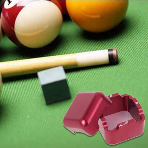 Aluminum Portable Mini Pool Cue Tip Chalk Holder Carrier Case Box for Billiard Snooker