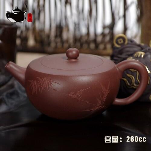 Authentic Yixing Zisha masters handmade teapot purple clay ore jade pot pot of Kung Fu tea ball hole beauty 026