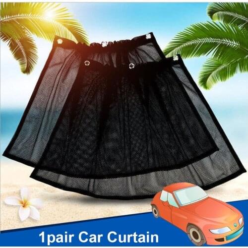 Car Sun Shade Auto Side Window UV Protection Net Mesh Curtain Sunshade Sunscreen Block Curtain Suction Cup Anti-mosquito