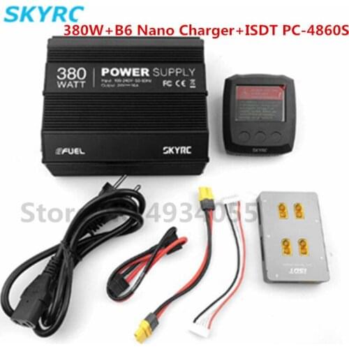 SkyRC 380W Power Supply 100-240V AC/DC 24V 16A RC Power Supply Adapter / SKYRC B6 Nano ISDT PC-4860 BG-8S Q6 Pro DC Charger