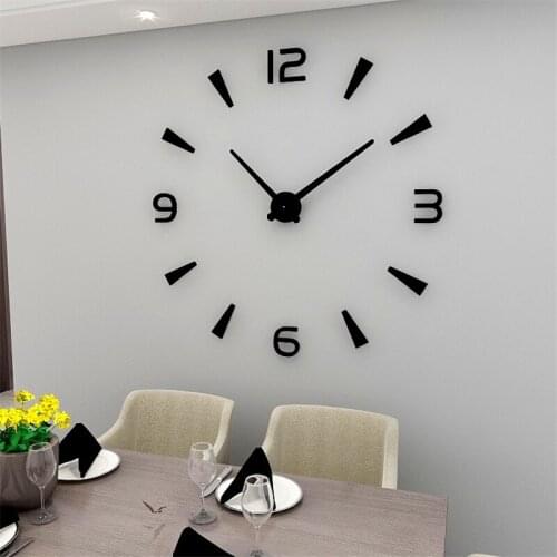 Large Wall Clock Sticker Mute Digital Modern Design Diy 3d Wall Hanging Clock Living Room Home Office Decoration Christmas Gifts