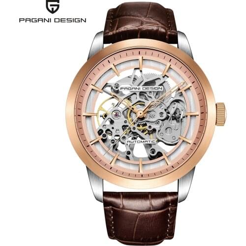 PAGANI DESIGN Brand Hot Sale 2020 Skeleton Hollow Leather Mens Wrist Watches Luxury Mechanical Male Clock New Relogio Masculino