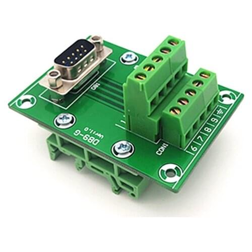 D-SUB DB9 Male Header Breakout Board, Terminal Block, Connector