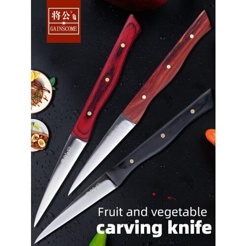 GAINSCOME Kitchen Carving Master Knife Sharp High-Speed Steel Single-Sided Deep V Blade Chefs Fruit Platter Food Carving Knife