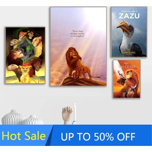 Lion King Simba Canvas Painting Disney Animal Wall Art Nordic Posters and Prints Pictures Home Decoration Living Room Decor