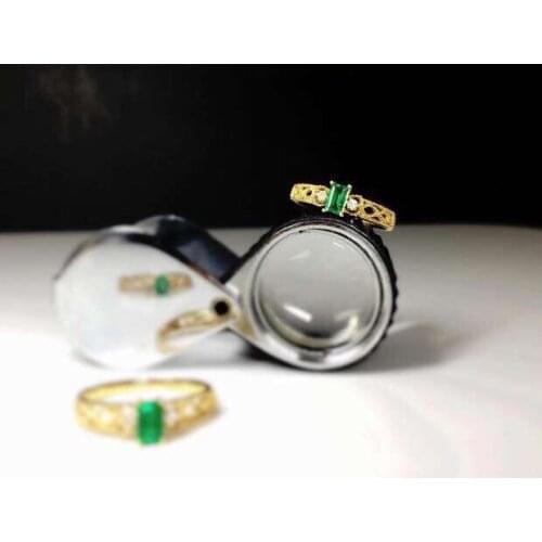 KJJEAXCMY fine jewelry S925 sterling silver inlaid natural Emerald new girl fashion gemstone ring support test Chinese style