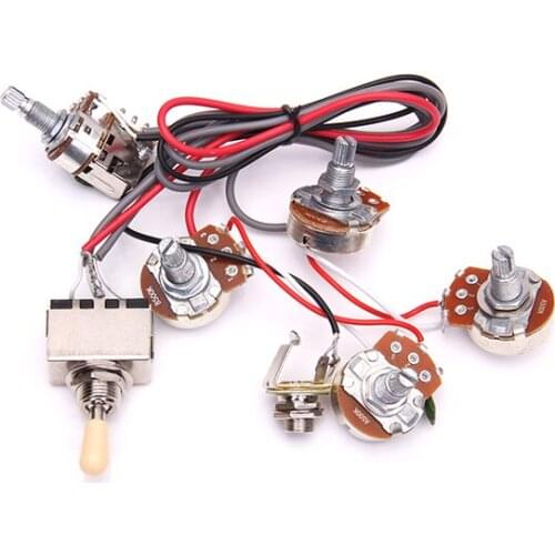Guitar Prewired Wiring Harness Set w/ 2-Volume 3-Way Switch for