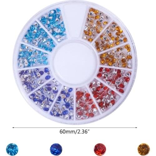 Round Beads Flatback Glass Charms Gems Stones Nail Crystals AB Nail Art Rhinestones Nails Decoration Makeup 3 D Decor