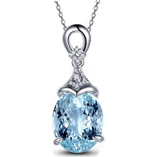 Fashion Hot Sale Crystal Sea Blue Crystal Clavicle Necklace for Women Chain Necklaces Jewelry Accessories