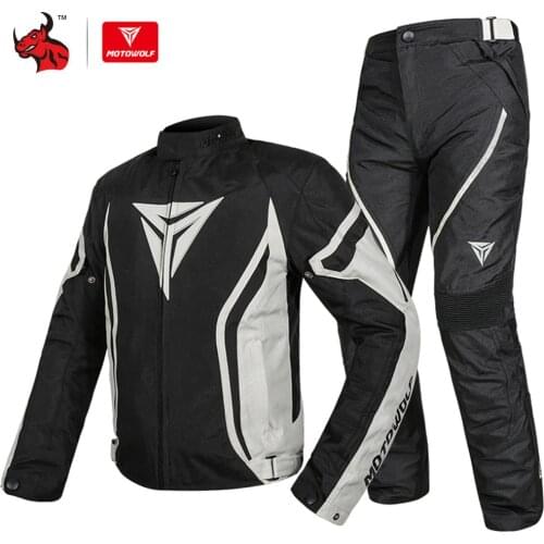 M-5XL Motorcycle Jacket Windproof Motocross Suit Cood-proof Motorcycle Riding Jacket + Pants 4 Colors For 4 Seasons