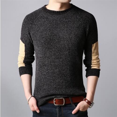 New autumn and winter mens sweater casual thick sweater long-sleeved fashion round neck shirt