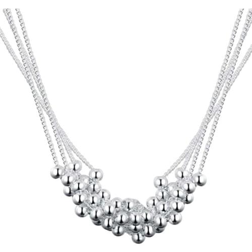 Factory wholesale silver color jewelry fashion cute women lady wedding high quality classic necklace jewelry cute chain N001