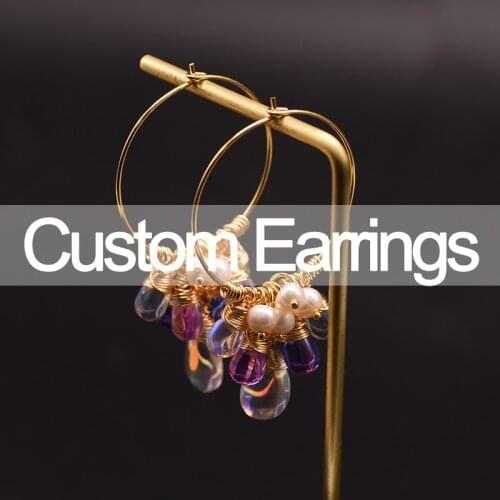 Glseevo Original Design Custom Earring For Women Wedding Engagement Hoops Personalized Handmade Jewelry Pendientes Femme