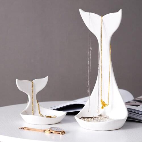 Nordic Simple Ceramic Jewelry Storage Tray Dolphin Shape Ornament Desktop Household Storage Dish Home Decoration Accessories