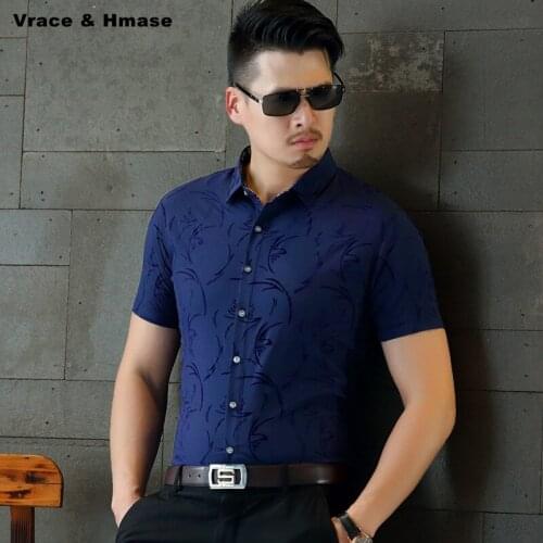 Factory direct sales M-XXXL high-quality cotton men shirt Summer new arrival fashion casual boutique trend short sleeve shirt