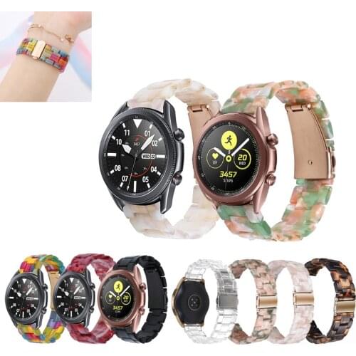 20mm 22mm Transparent Resin Strap Band for Samsung Galaxy Watch3 41mm 45mm Replacement strap