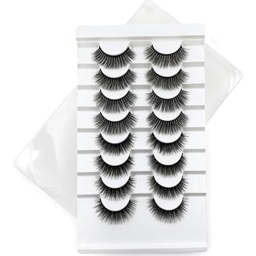 LTWEGO 5/8/10pairs 3D Mink Lashes Natural False Eyelashes Dramatic Volume Fake Lashes Makeup Eyelash Extension Silk Eyelashes