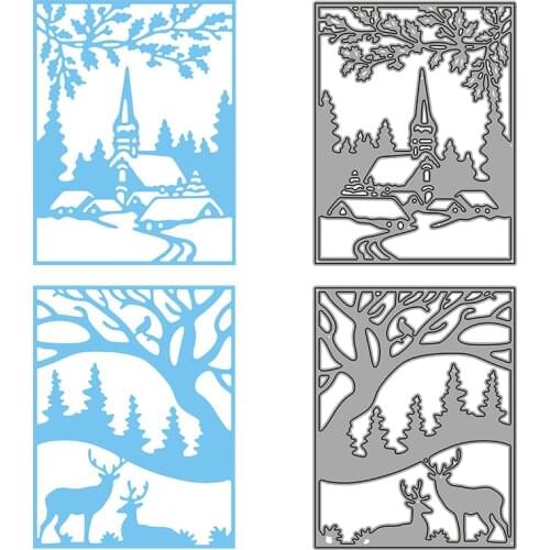 Christmas Scenes Frames Metal Cutting Dies for DIY Scrapbooking Photo Album Decorative Embossing Paper Card Crafts Die Cut 2019