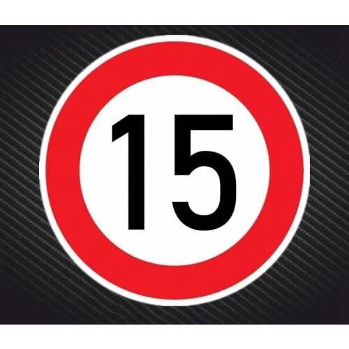 S4-0071# Speed Limit (15 km), Ø 16 cm Self-adhesive Decal Car Sticker Waterproof Auto Decors