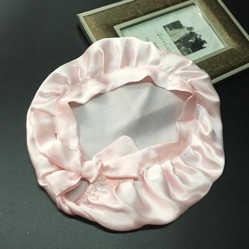 Mulberry Silk Nightcap Sleeping Cap Pure Silk Hair Wrap Adjustable Elastic Band Sleeping Beanie Prevent Messy Bathroom Supply