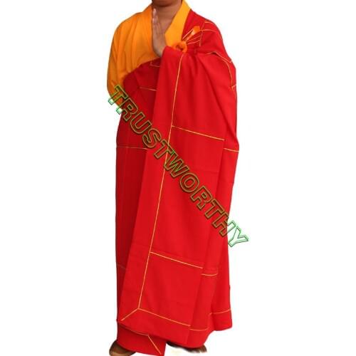 Unisex Buddhist shaolin monks cassockBuddhism long robegown Buddhism lohan artat martial arts clothes garments QIYI