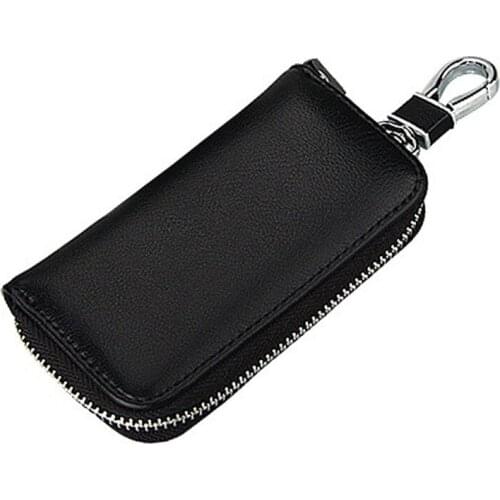 Vintage Car Key Case Genuine Leather Mens Car Key Case Business Multifunctional Zipper Keychain