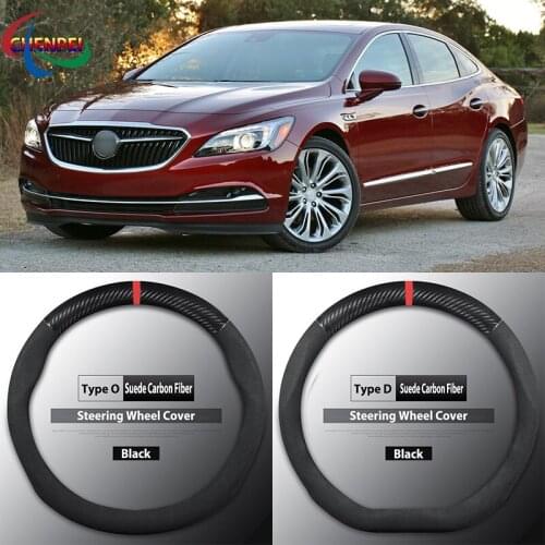 Four Seasons Universal Non-Slip Carbon Fiber Suede Steering Wheel Cover For Buick Lacrosse Car Interior Accessories