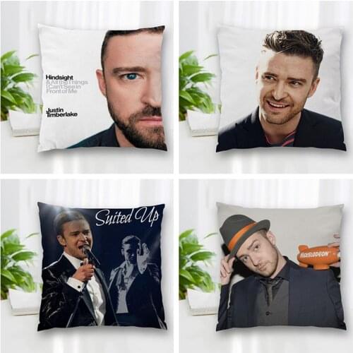 High Quality Custom Justin Timberlake Square Pillowcase Zippered Bedroom Home Pillow Cover Case 20X20cm 35X35cm 40x40cm