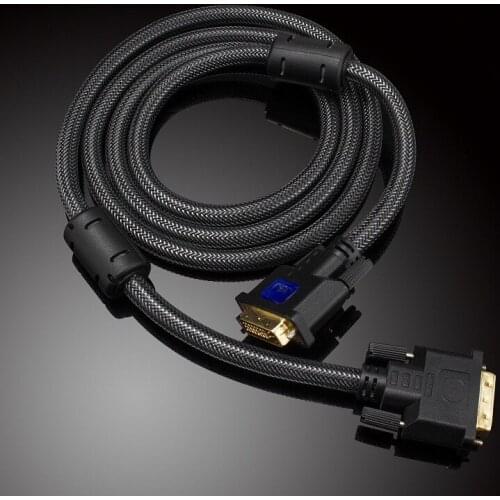 High quality 1080P Gold Plated DVI-D DVI 24+1 Male To Male Cable Plug For Projector Monitor Computer