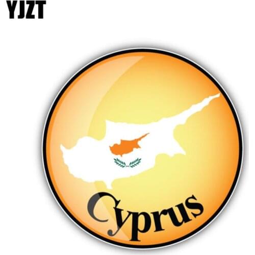 YJZT 13CM*13CM Personality Cyprus Map Flag Window Car Sticker Accessories Decal 6-1467