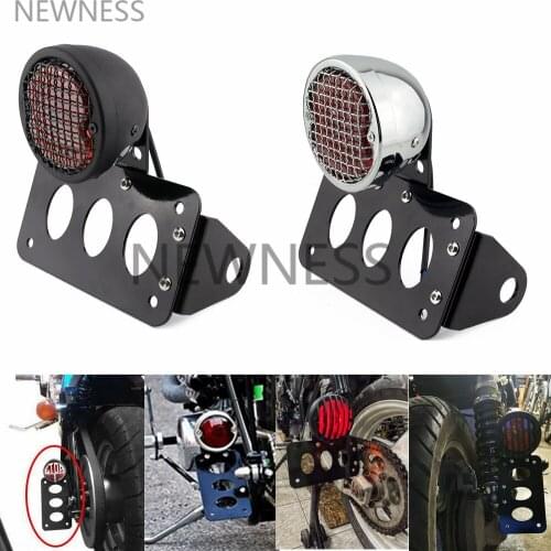 Motorcycle LED Tail Light Lamp License Plate Bracket Cafe Racer Rear Fender Edge Brake Taillight For Harley Sportster XL883 1200
