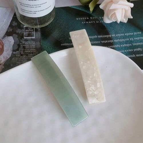 H:HYDE Fashion Jelly Solid Color Hairpin Hairgrips Side Clip Word Clip Girl Elegant Back Head Clip Headdress Hair Accessory